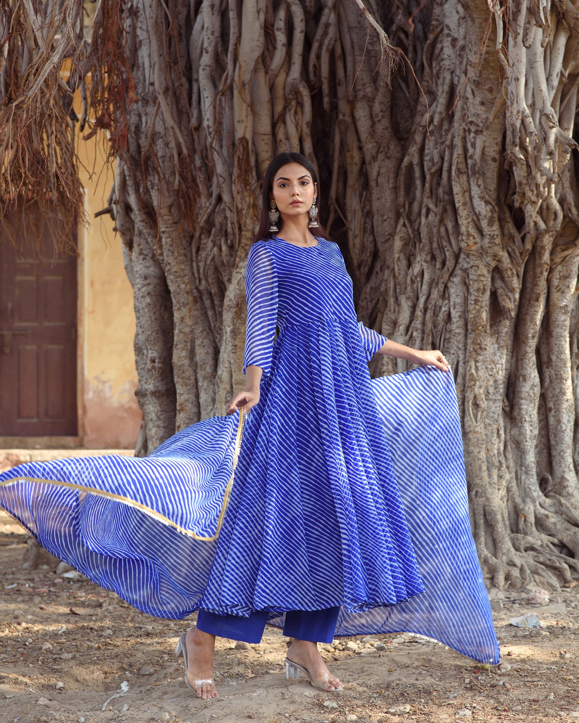 Rang Blue Anarkali Set Gulabo Jaipur 4542